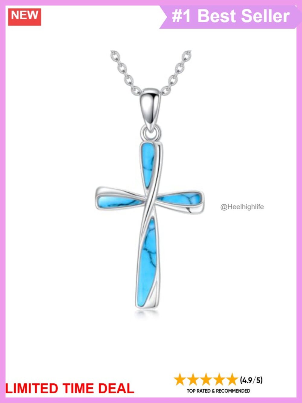 925 Sterling Silver Cross Pendant Necklace for Women 18+2 Inch Cable Chain